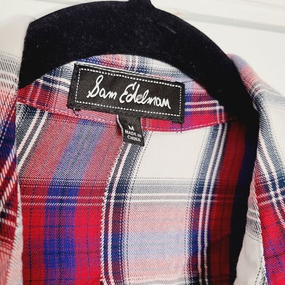 Sam Edelman Plaid High Low Shirt - Picture 3 of 12